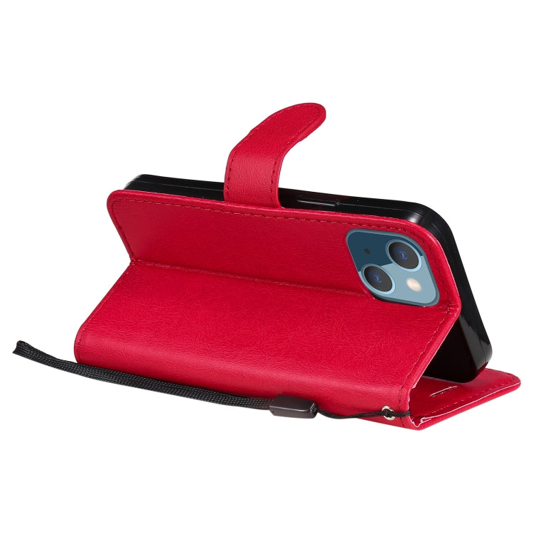 For iPhone 13 mini Pure Color Horizontal Flip Leather Case with Holder & Card Slots & Wallet & Lanyard