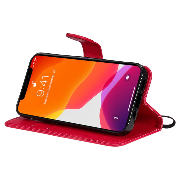 For iPhone 13 mini Pure Color Horizontal Flip Leather Case with Holder & Card Slots & Wallet & Lanyard