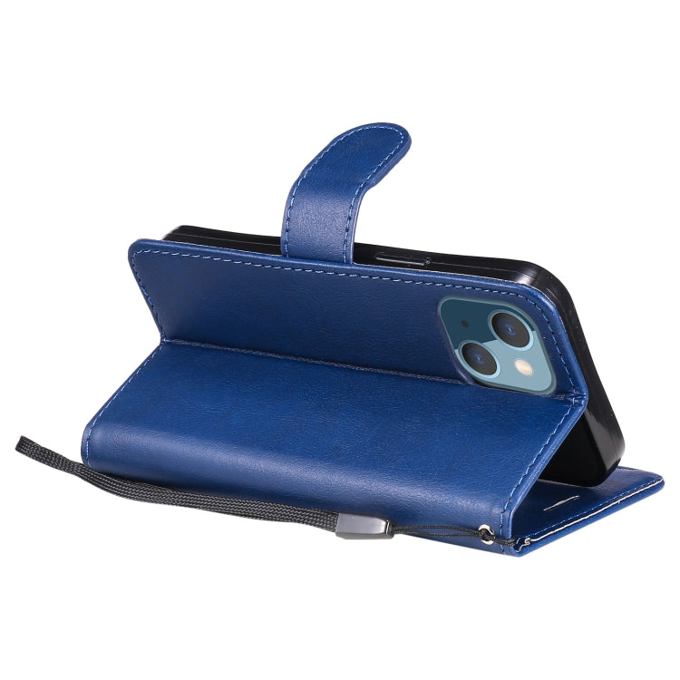 For iPhone 13 mini Pure Color Horizontal Flip Leather Case with Holder & Card Slots & Wallet & Lanyard