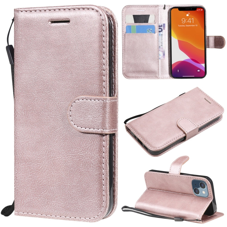 For iPhone 13 mini Pure Color Horizontal Flip Leather Case with Holder & Card Slots & Wallet & Lanyard