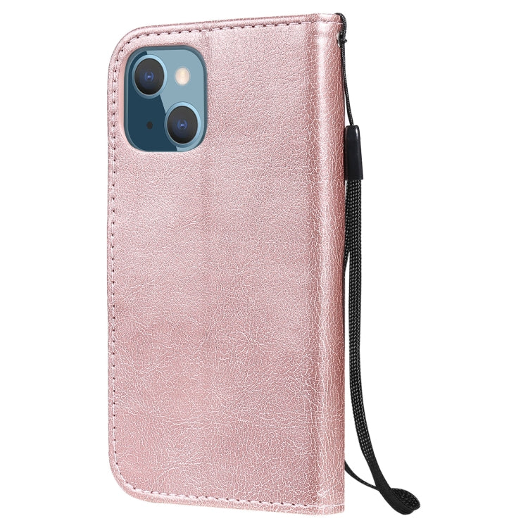 For iPhone 13 mini Pure Color Horizontal Flip Leather Case with Holder & Card Slots & Wallet & Lanyard