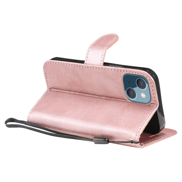 For iPhone 13 mini Pure Color Horizontal Flip Leather Case with Holder & Card Slots & Wallet & Lanyard