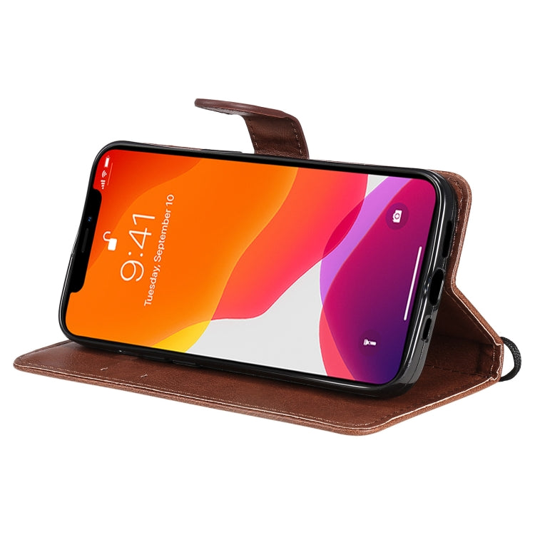 For iPhone 13 Pure Color Horizontal Flip Leather Case with Holder & Card Slots & Wallet & Lanyard