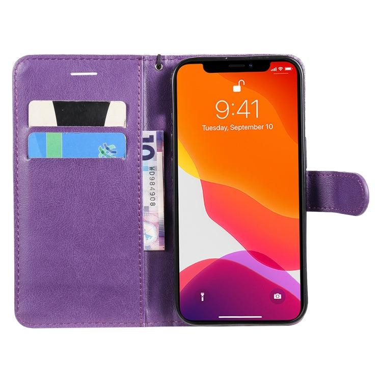 For iPhone 13 Pure Color Horizontal Flip Leather Case with Holder & Card Slots & Wallet & Lanyard