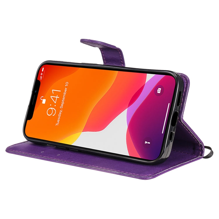 For iPhone 13 Pure Color Horizontal Flip Leather Case with Holder & Card Slots & Wallet & Lanyard