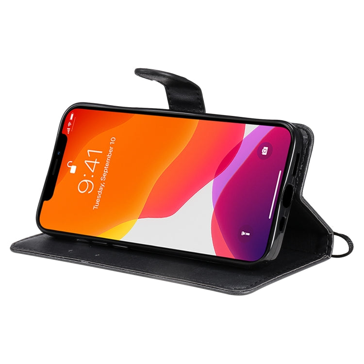 For iPhone 13 Pure Color Horizontal Flip Leather Case with Holder & Card Slots & Wallet & Lanyard