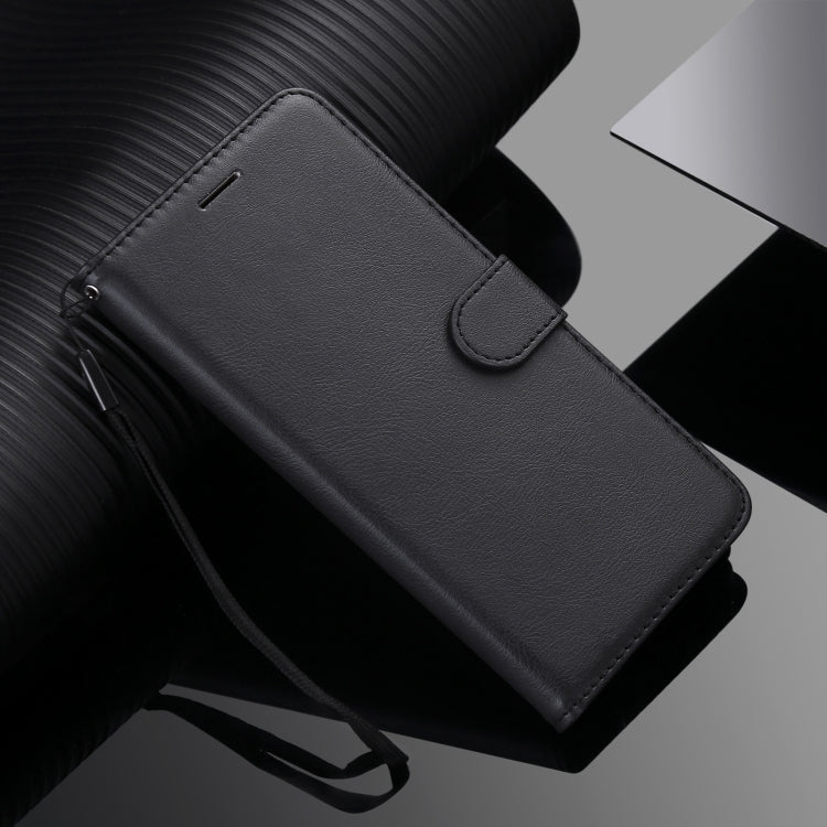 For iPhone 13 Pure Color Horizontal Flip Leather Case with Holder & Card Slots & Wallet & Lanyard