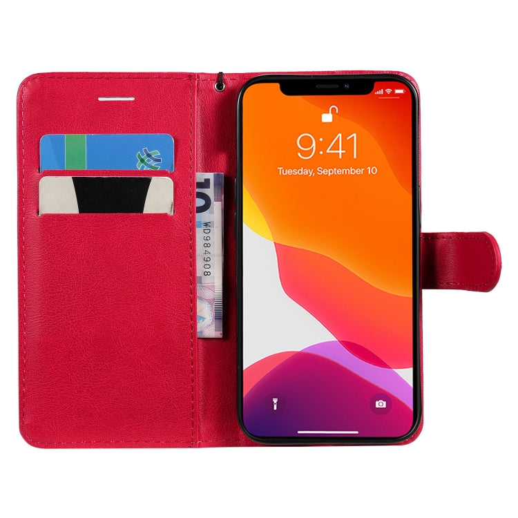 For iPhone 13 Pure Color Horizontal Flip Leather Case with Holder & Card Slots & Wallet & Lanyard