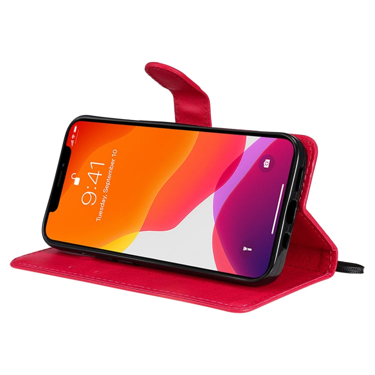 For iPhone 13 Pure Color Horizontal Flip Leather Case with Holder & Card Slots & Wallet & Lanyard