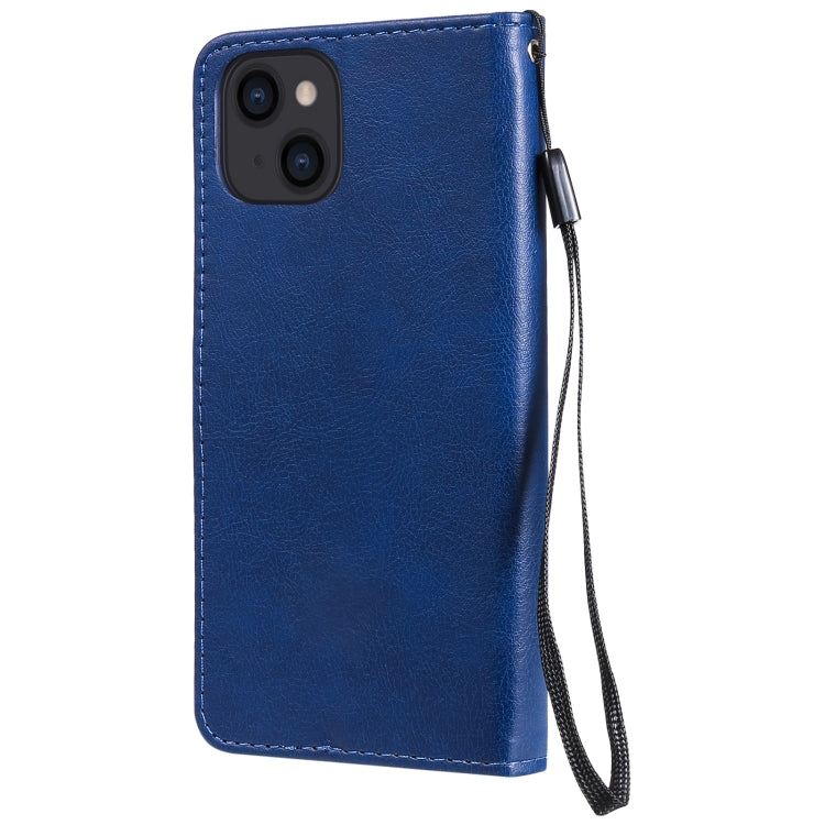 For iPhone 13 Pure Color Horizontal Flip Leather Case with Holder & Card Slots & Wallet & Lanyard