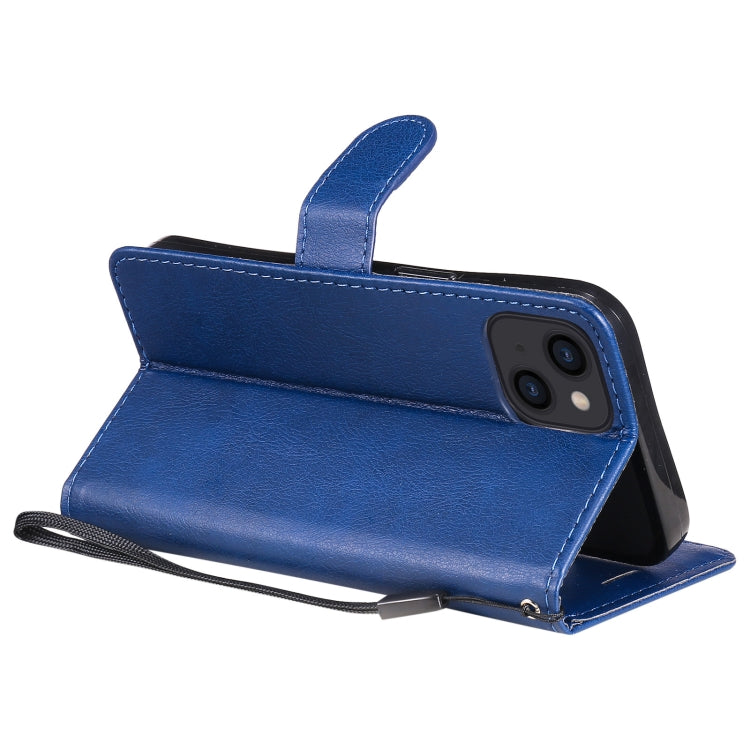 For iPhone 13 Pure Color Horizontal Flip Leather Case with Holder & Card Slots & Wallet & Lanyard