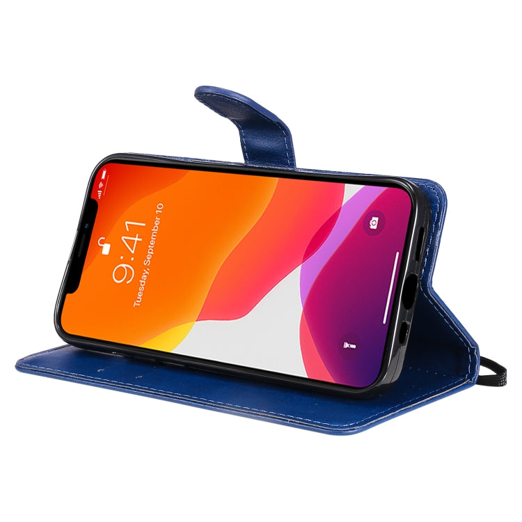 For iPhone 13 Pure Color Horizontal Flip Leather Case with Holder & Card Slots & Wallet & Lanyard