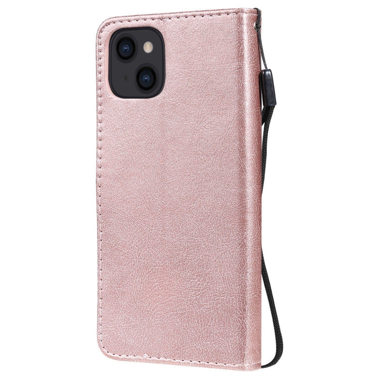 For iPhone 13 Pure Color Horizontal Flip Leather Case with Holder & Card Slots & Wallet & Lanyard