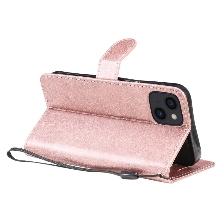 For iPhone 13 Pure Color Horizontal Flip Leather Case with Holder & Card Slots & Wallet & Lanyard