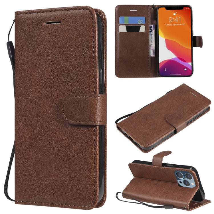 For iPhone 13 Pro Pure Color Horizontal Flip Leather Case with Holder & Card Slots & Wallet & Lanyard