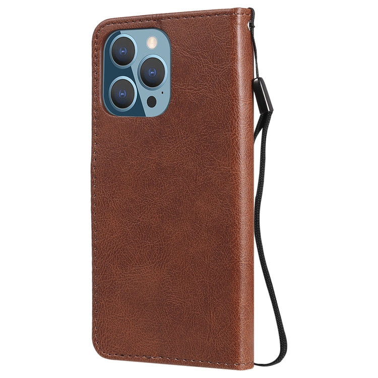 For iPhone 13 Pro Pure Color Horizontal Flip Leather Case with Holder & Card Slots & Wallet & Lanyard