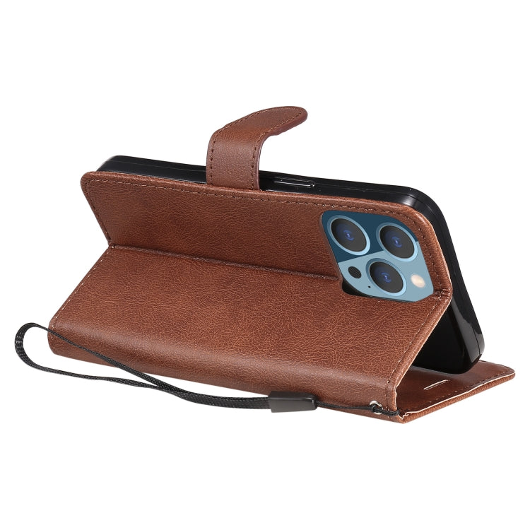 For iPhone 13 Pro Pure Color Horizontal Flip Leather Case with Holder & Card Slots & Wallet & Lanyard