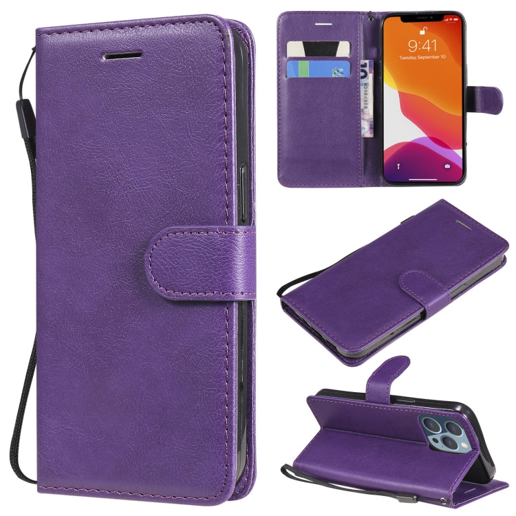 For iPhone 13 Pro Pure Color Horizontal Flip Leather Case with Holder & Card Slots & Wallet & Lanyard