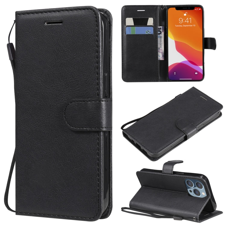 For iPhone 13 Pro Pure Color Horizontal Flip Leather Case with Holder & Card Slots & Wallet & Lanyard