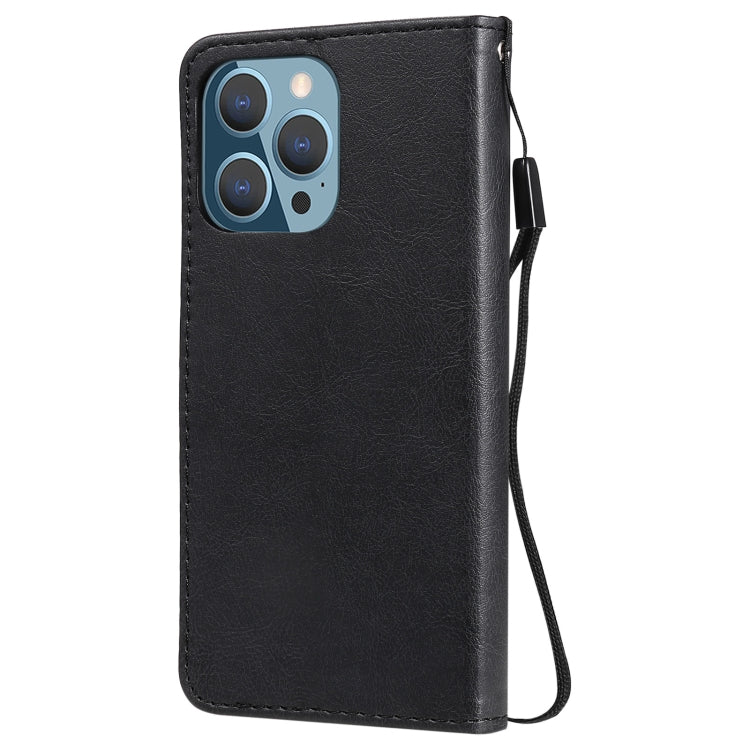 For iPhone 13 Pro Pure Color Horizontal Flip Leather Case with Holder & Card Slots & Wallet & Lanyard