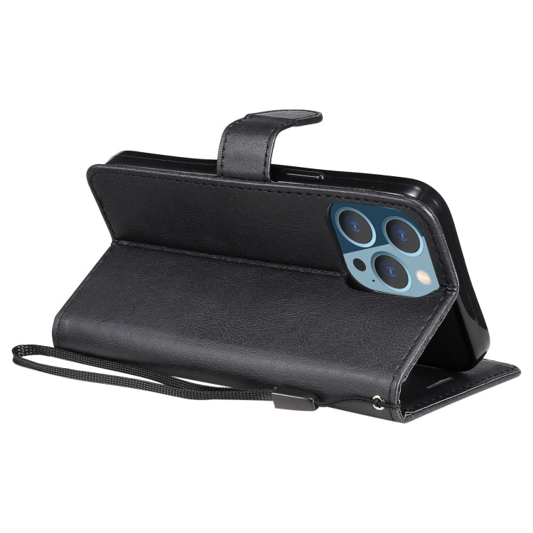 For iPhone 13 Pro Pure Color Horizontal Flip Leather Case with Holder & Card Slots & Wallet & Lanyard