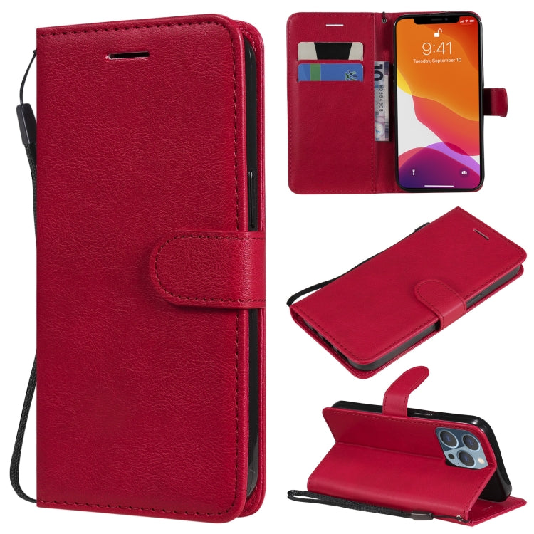 For iPhone 13 Pro Pure Color Horizontal Flip Leather Case with Holder & Card Slots & Wallet & Lanyard