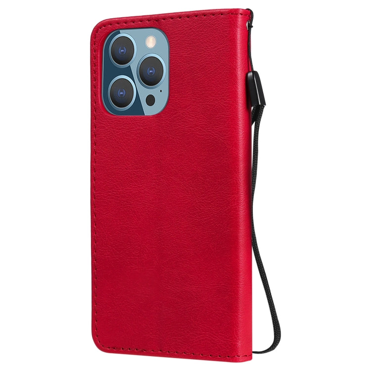 For iPhone 13 Pro Pure Color Horizontal Flip Leather Case with Holder & Card Slots & Wallet & Lanyard