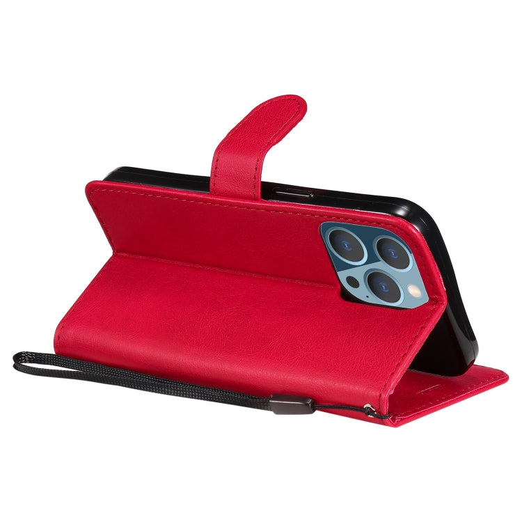 For iPhone 13 Pro Pure Color Horizontal Flip Leather Case with Holder & Card Slots & Wallet & Lanyard