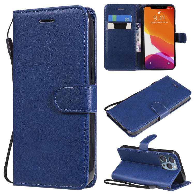 For iPhone 13 Pro Pure Color Horizontal Flip Leather Case with Holder & Card Slots & Wallet & Lanyard