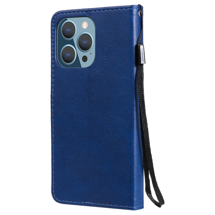For iPhone 13 Pro Pure Color Horizontal Flip Leather Case with Holder & Card Slots & Wallet & Lanyard
