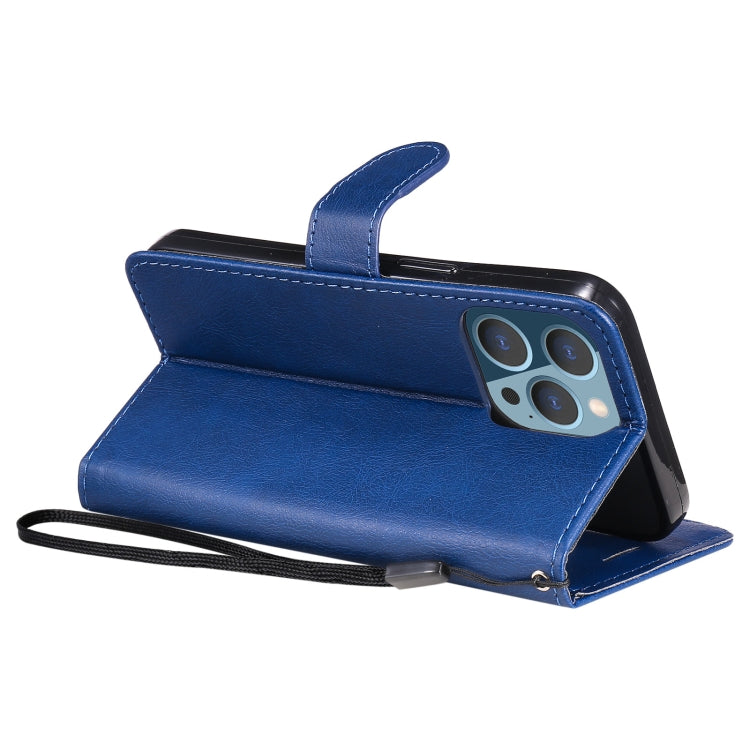 For iPhone 13 Pro Pure Color Horizontal Flip Leather Case with Holder & Card Slots & Wallet & Lanyard