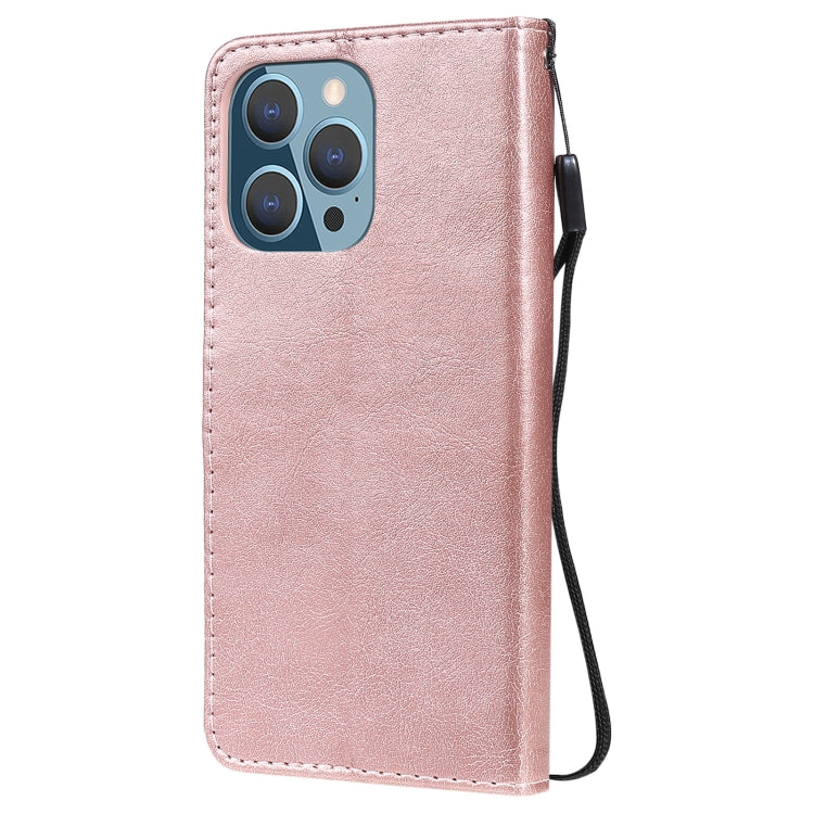 For iPhone 13 Pro Pure Color Horizontal Flip Leather Case with Holder & Card Slots & Wallet & Lanyard