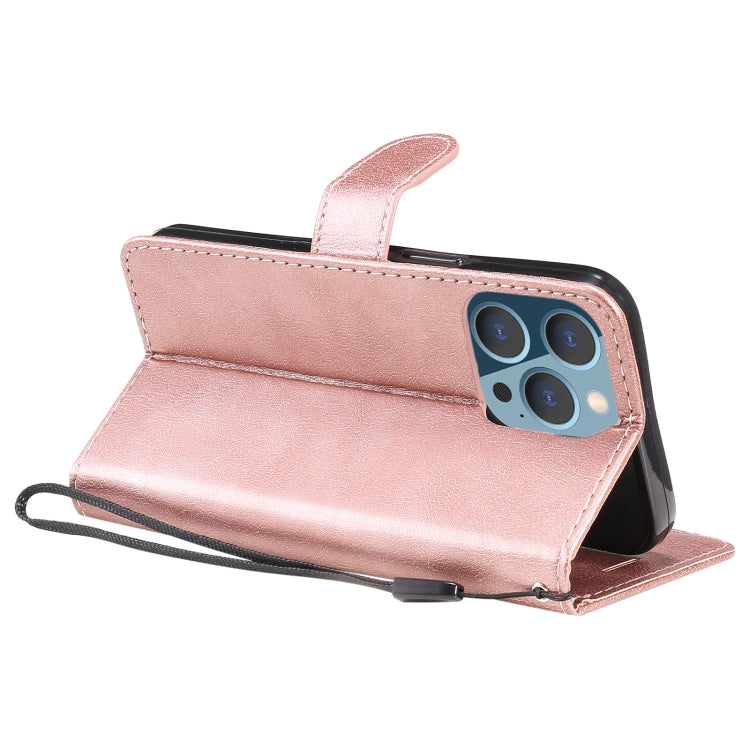 For iPhone 13 Pro Pure Color Horizontal Flip Leather Case with Holder & Card Slots & Wallet & Lanyard