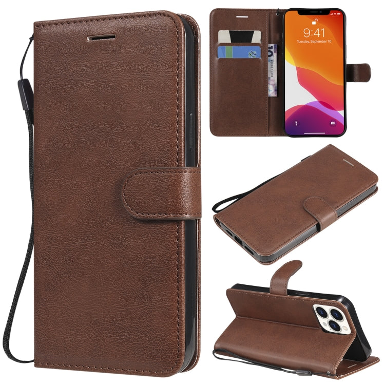 For iPhone 13 Pro Max Pure Color Horizontal Flip Leather Case with Holder & Card Slots & Wallet & Lanyard