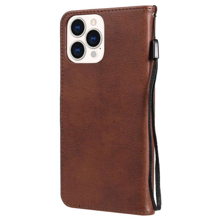 For iPhone 13 Pro Max Pure Color Horizontal Flip Leather Case with Holder & Card Slots & Wallet & Lanyard