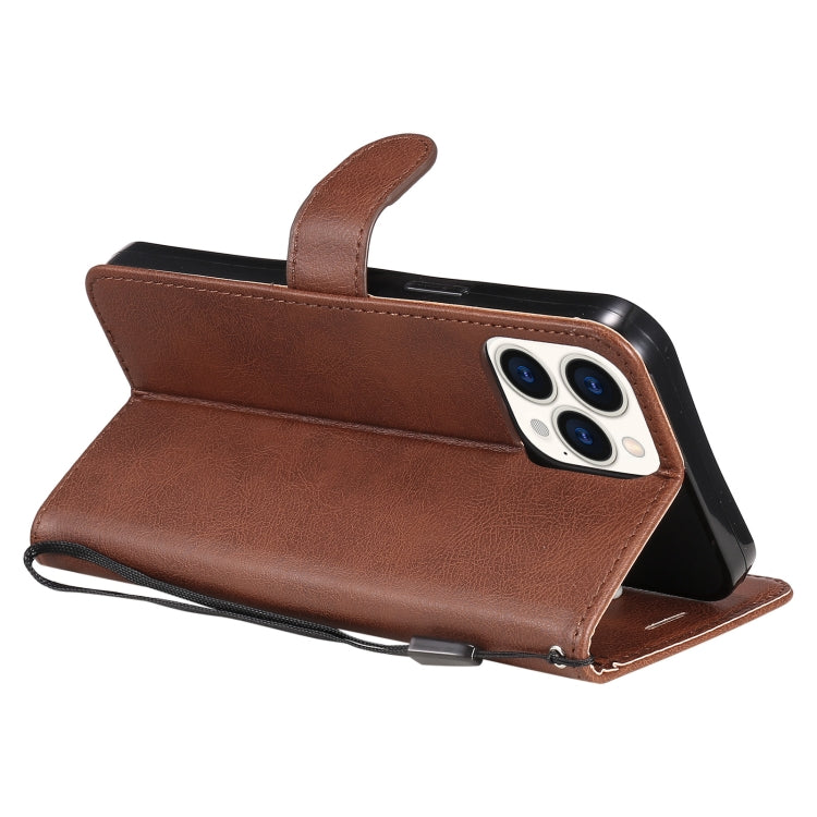 For iPhone 13 Pro Max Pure Color Horizontal Flip Leather Case with Holder & Card Slots & Wallet & Lanyard