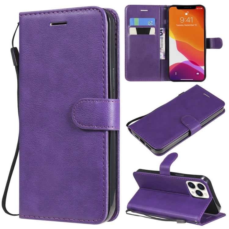 For iPhone 13 Pro Max Pure Color Horizontal Flip Leather Case with Holder & Card Slots & Wallet & Lanyard