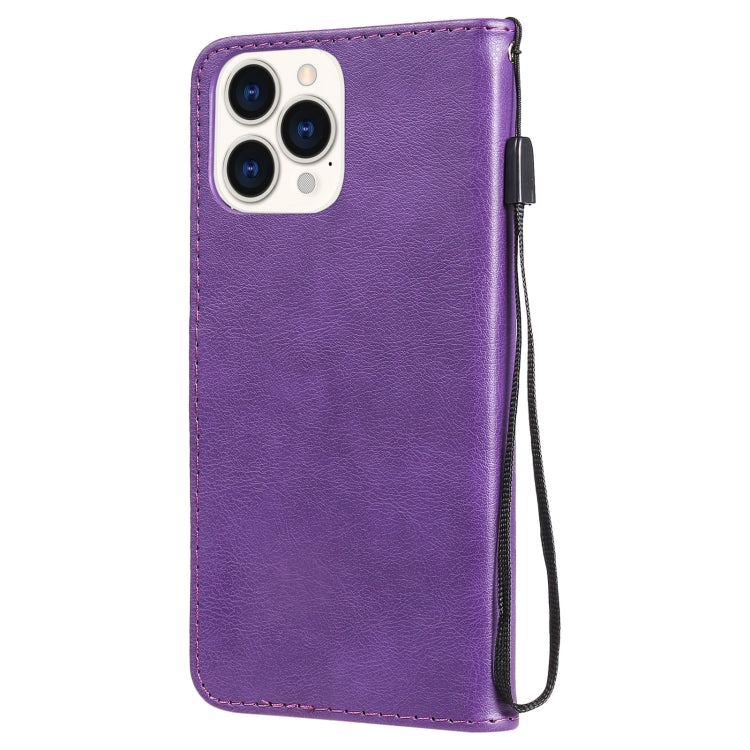 For iPhone 13 Pro Max Pure Color Horizontal Flip Leather Case with Holder & Card Slots & Wallet & Lanyard