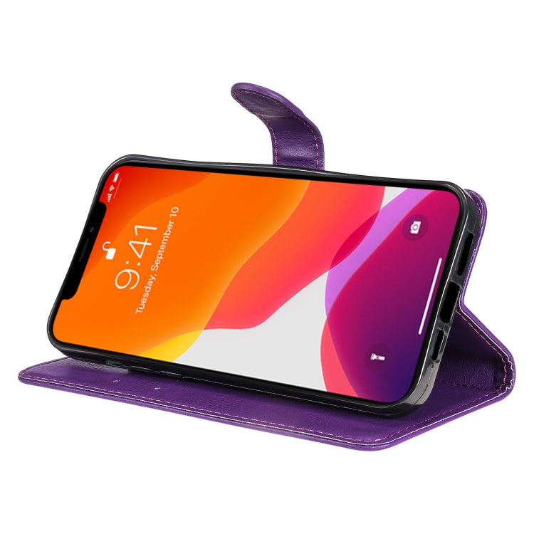 For iPhone 13 Pro Max Pure Color Horizontal Flip Leather Case with Holder & Card Slots & Wallet & Lanyard