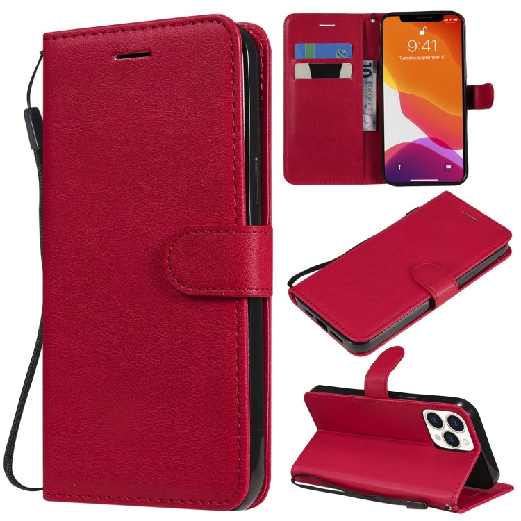 For iPhone 13 Pro Max Pure Color Horizontal Flip Leather Case with Holder & Card Slots & Wallet & Lanyard