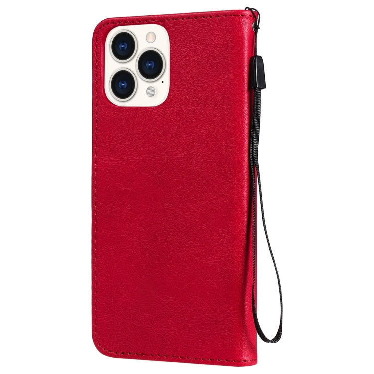 For iPhone 13 Pro Max Pure Color Horizontal Flip Leather Case with Holder & Card Slots & Wallet & Lanyard