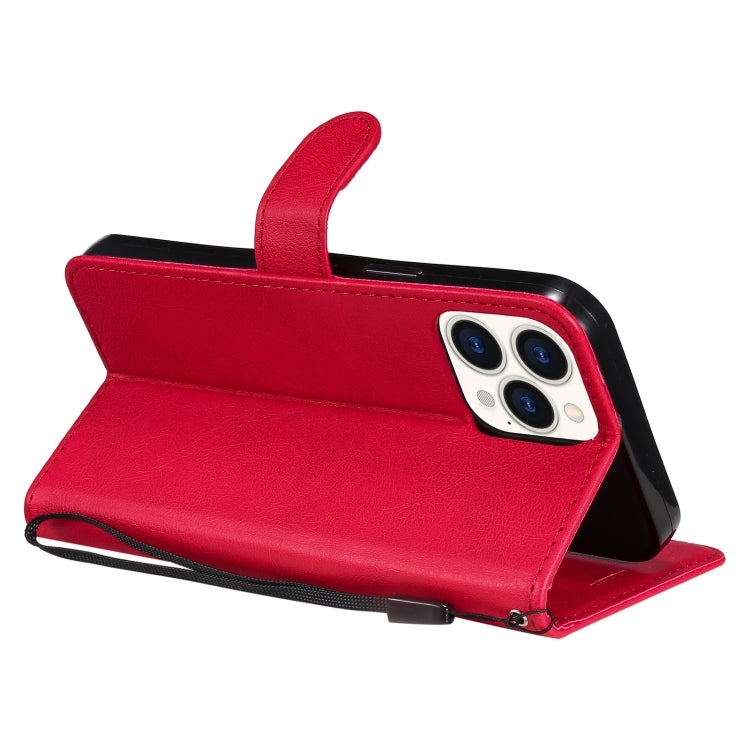 For iPhone 13 Pro Max Pure Color Horizontal Flip Leather Case with Holder & Card Slots & Wallet & Lanyard