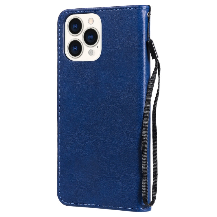 For iPhone 13 Pro Max Pure Color Horizontal Flip Leather Case with Holder & Card Slots & Wallet & Lanyard