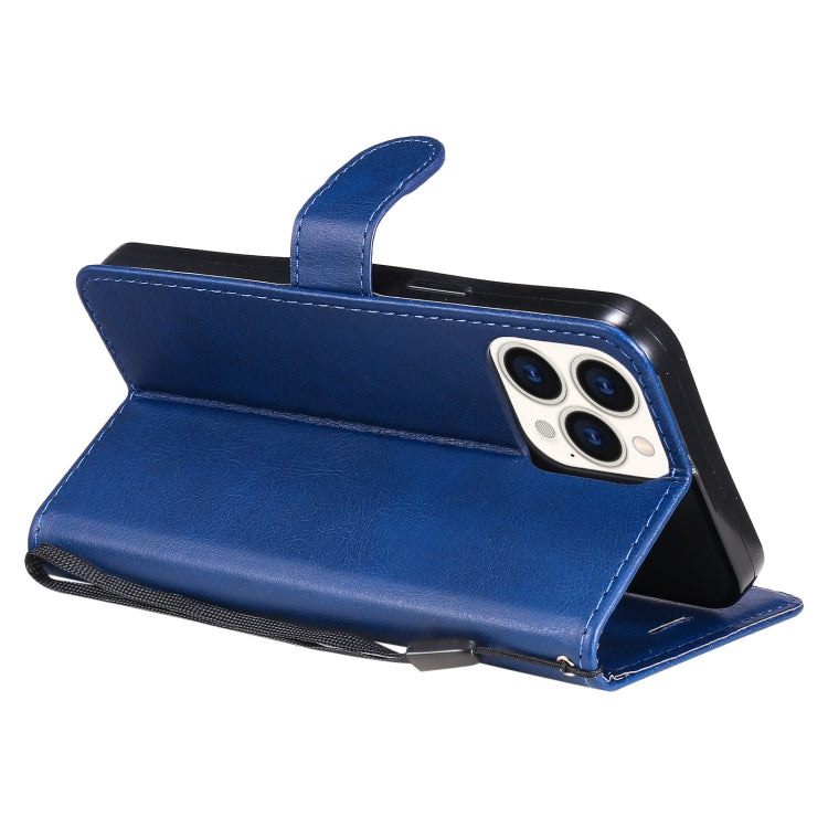 For iPhone 13 Pro Max Pure Color Horizontal Flip Leather Case with Holder & Card Slots & Wallet & Lanyard