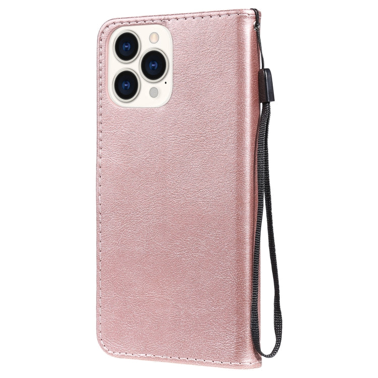 For iPhone 13 Pro Max Pure Color Horizontal Flip Leather Case with Holder & Card Slots & Wallet & Lanyard