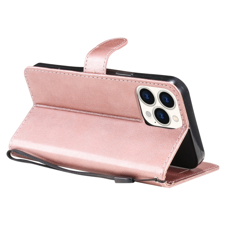 For iPhone 13 Pro Max Pure Color Horizontal Flip Leather Case with Holder & Card Slots & Wallet & Lanyard