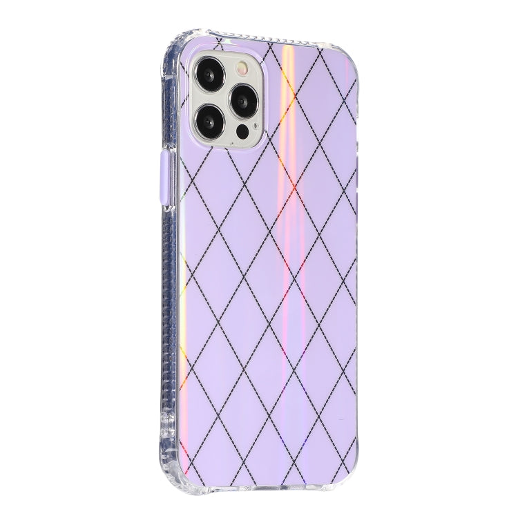 For iPhone 13 mini Laser Aurora Rhombic Grid TPU Protective Case