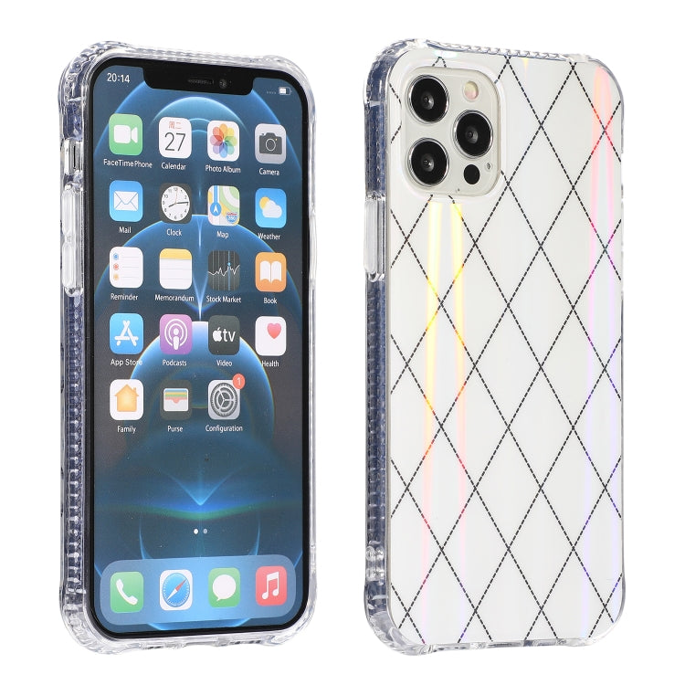 For iPhone 13 mini Laser Aurora Rhombic Grid TPU Protective Case