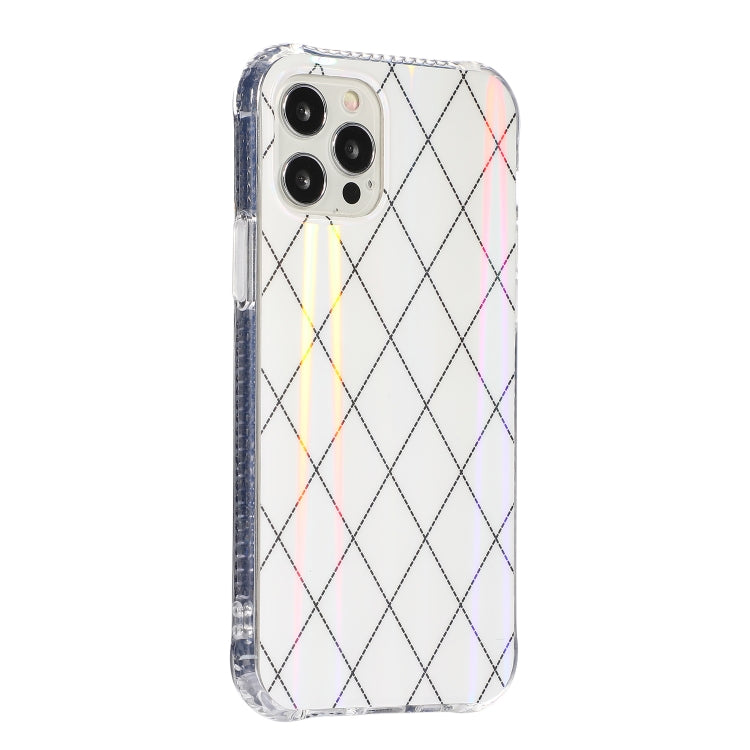 For iPhone 13 Laser Aurora Rhombic Grid TPU Protective Case