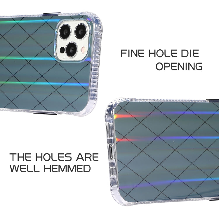 For iPhone 13 Pro Laser Aurora Rhombic Grid TPU Protective Case